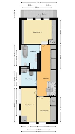 Plattegrond - Overtocht 49, 2411 BT Bodegraven - Eerste verdieping.jpg